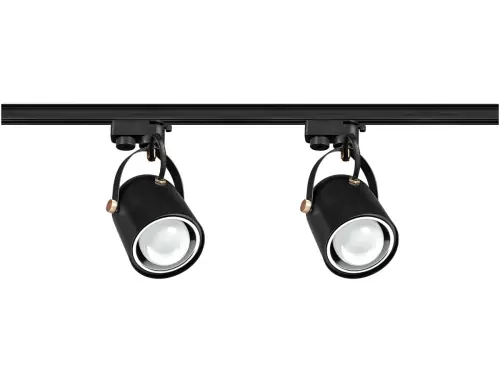 Oświetlenie szynowe 1-fazowe 2 x reflektor E27 czarny + szyna 1 m OL - Oferta limitowana
