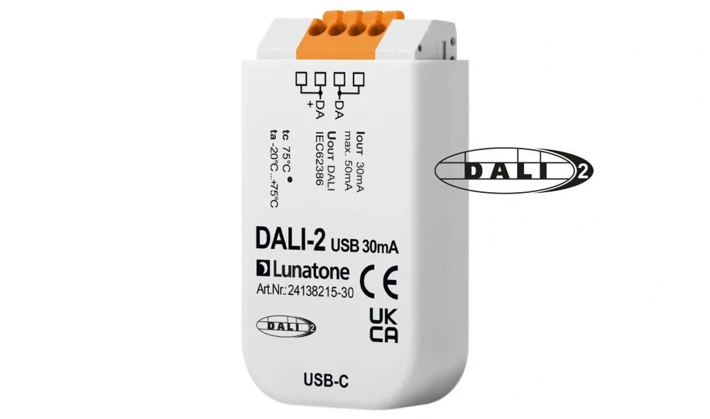 Interfejs DALI-2 USB z zasilaniem 30mA Lunatone 24138215-30 | Premium