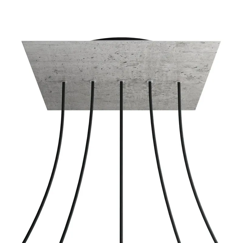 Wybór klientów - Kwadratowa podsufitka maskownica sufitowa XXL Rose-One, 400 mm, 5 otworów w linii i 4 otwory boczne Creative cables BKROQ405LF-KROVNQ405LF106