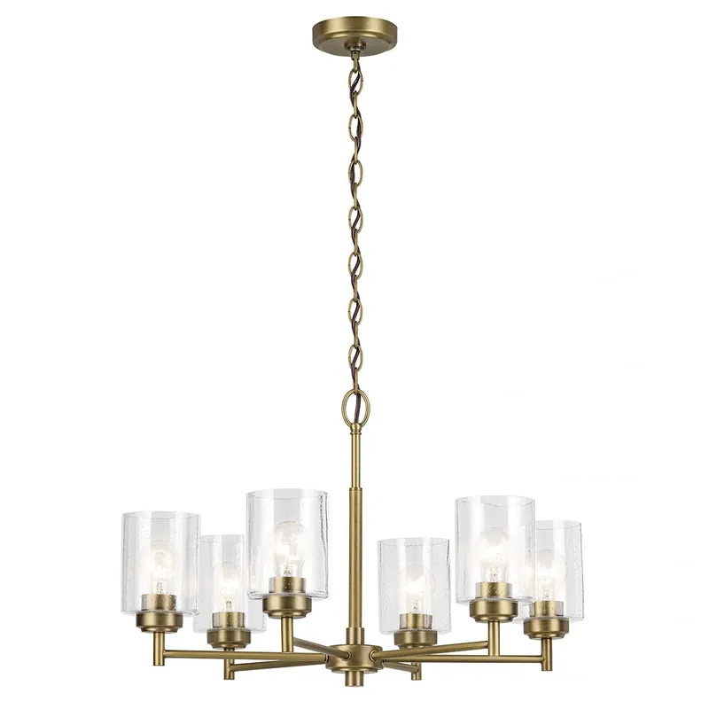 Żyrandol Winslow - 6 źródeł światła - Naturalny mosiądz Elstead Lighting KL-WINSLOW6-NBR - Hit