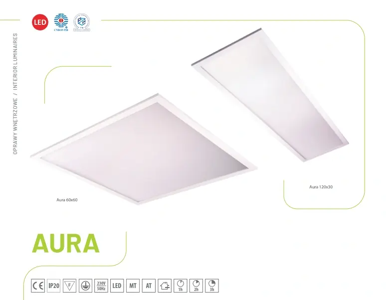 Panel sieciowo-awaryjny AURA LED 60x60 SA 2H MT 4000K / 91012 Intelight | Oferta kończy się wkrótce