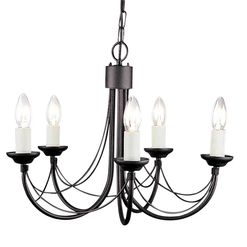 Żyrandol Carisbrooke Czarne CB5-BLACK Elstead Lighting | Oferta specjalna