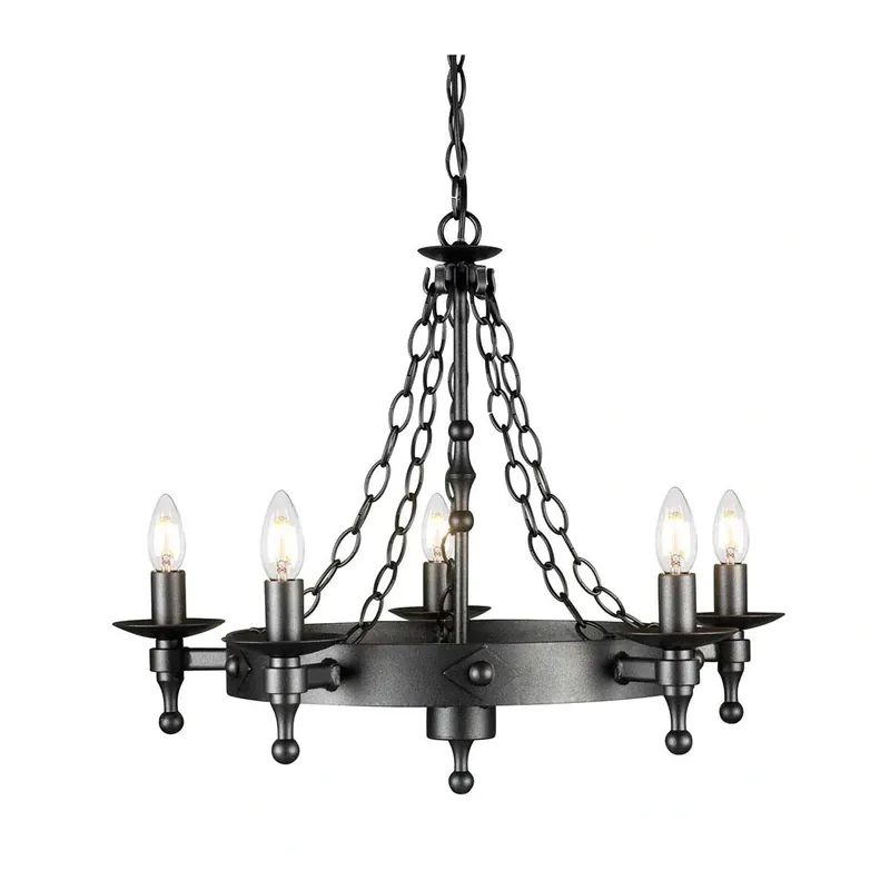 Tylko w tym tygodniu - Żyrandol Warwick Grafitowa czerń WR5-GRAPHITE Elstead Lighting