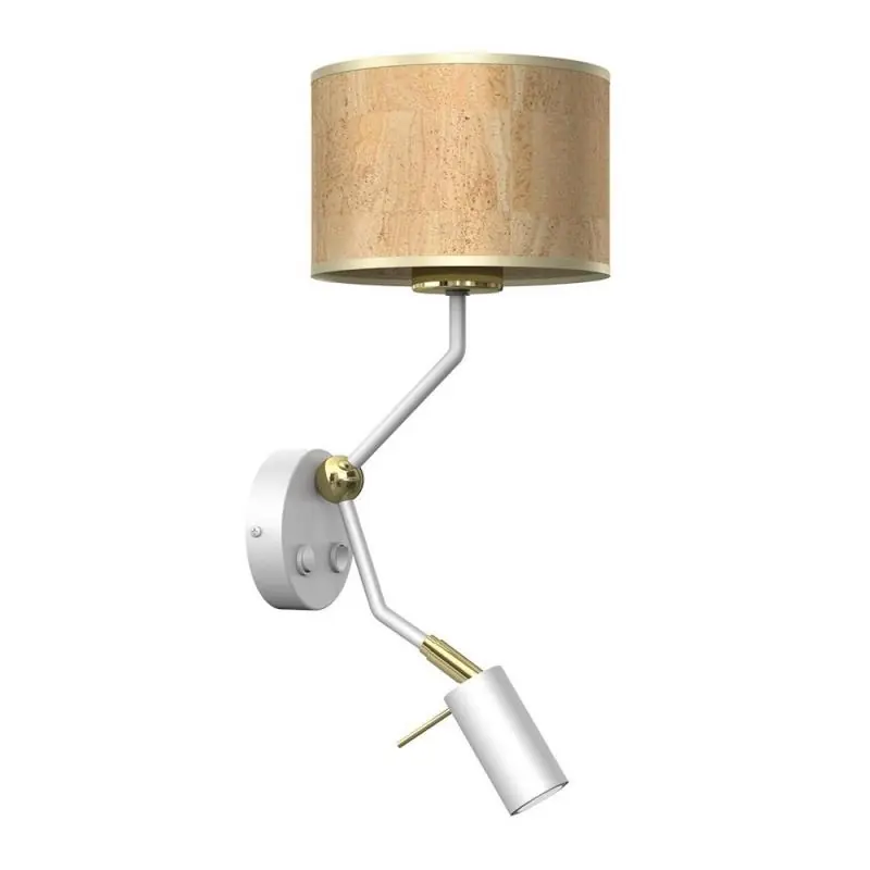 Kinkiet CORK biały/Cork 1xE27 + Mini GU10 | Produkt ceniony przez klientów