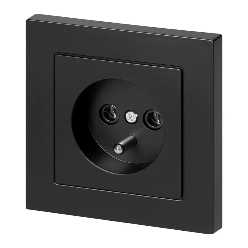 Tylko kilka sztuk - Gniazdo pojedyncze p/t 2P+Z Malta, 16A, 250V, PT-16M, czarny mat