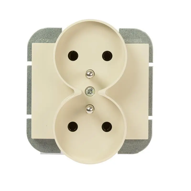 Abex Onyx beż - gniazdo podwójne (+0) do ramki PT-6OR | Skorzystaj z oferty