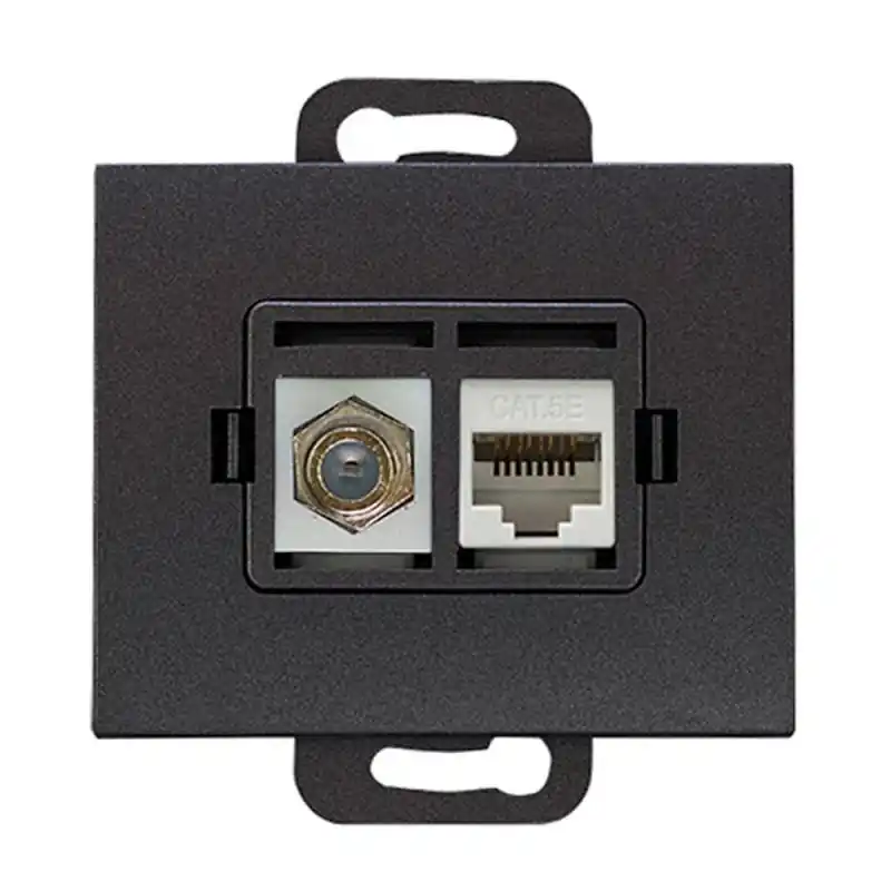 Abex Onyx antracyt - gniazdo antenowe typu F + RJ45 - Nowość
