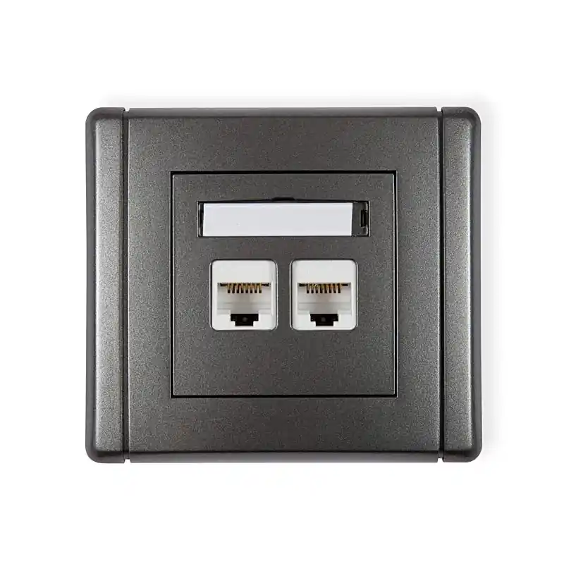 Karlik Flexi grafitowy - gniazdo komputerowe 2xRJ45, kat. 5e - 11FGK-2 | Nowa pozycja w ofercie