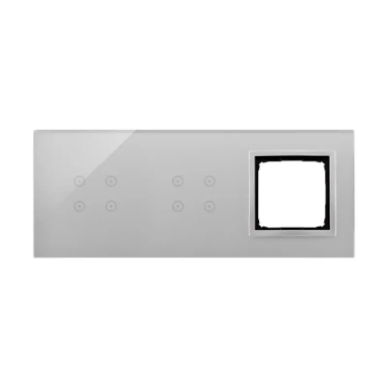 Hit sprzedaży - Simon 54 Touch - Panel dotykowy 3 moduły 4 pola dotykowe, 4 pola dotykowe, otwór na osprzęt Simon 54, srebrna mgła