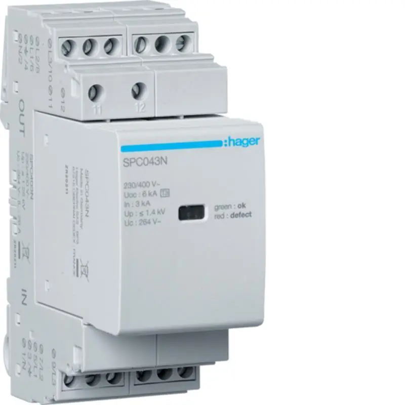 Najlepsza cena | Ogranicznik przepięć T3 SPD, 4P, TN-S, In 3kA, Up≤1,4kV styk - SPC403N