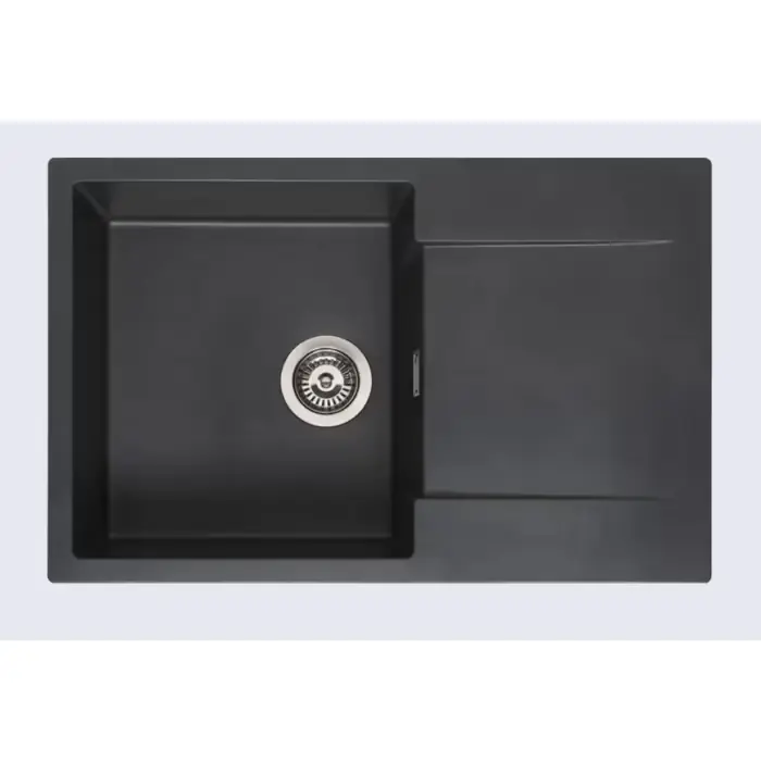 Amsterdam 78 black silvery zlewozmywak granitowy R32756 | Nowość w ofercie