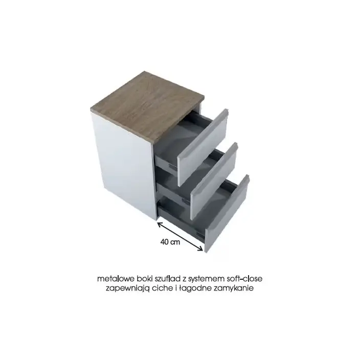 Komoda lofty 50 3s white hg pdw RE080500128060 | Produkt polecany