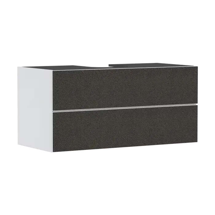 Oferta promocyjna | Xevolos e szafka pod szlifowaną umywalkę wpuszczaną w blat/nablatową z 2 szufladami 1180/550, biały matowy, front ciemny szary materiał tekstylny 54193660