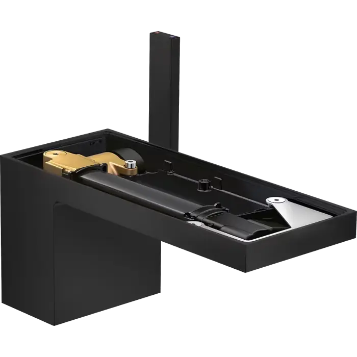 Myedition bateria umywalkowa 70 bez płytki z kompletem odpływowym push-open czarny matowy 47012670 | Premium
