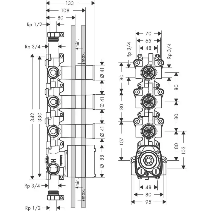 Axor 10750180 zestaw podtynkowy do modułu z termostatem dn20 10750180 | Nowość w sklepie