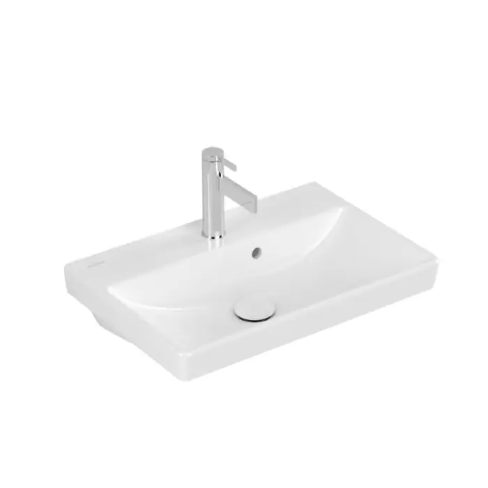 Avento umywalka mała, 550 x 370 x 180 mm, z przelewem, weiss alpin ceramicplus 4A0055R1 - Produkt premium