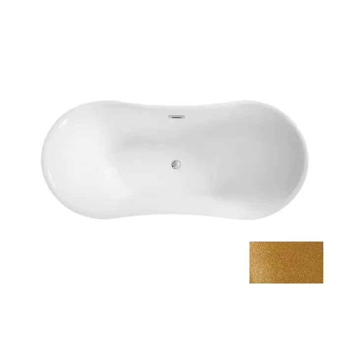 Amber glam złota wanna wolnostojąca / maskownica syfonu z przelewem z?ota 170 x 80 WA-170-AZZ - Nowość w asortymencie