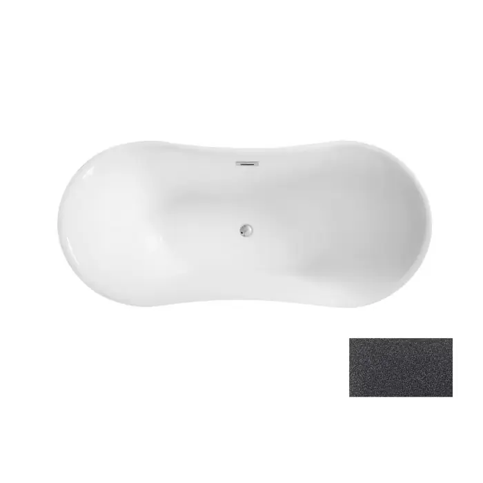 Amber glam grafitowa wanna wolnostojąca / maskownica syfonu z przelewem czarna 170 x 80 WA-170-AGC | Popularny produkt