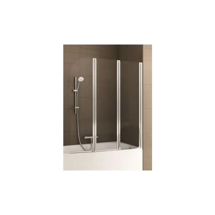Zostało tylko kilka sztuk - Modern 3 parawan 3-elementowy chrom mat / szkło bezpieczne 1205-1215mm / 1400mm 170-06956P