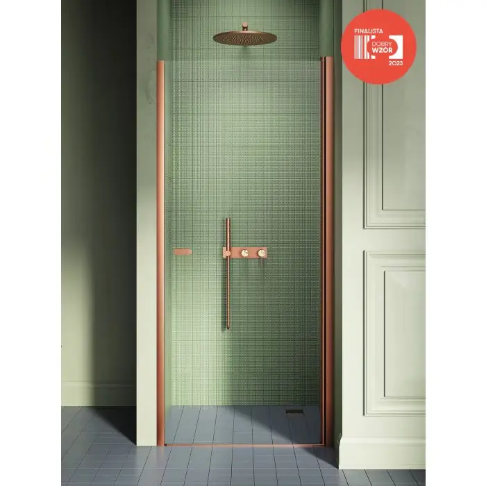 Drzwi wnękowe new soleo copper brushed 1d u 70x195 szkło czyste 6mm active shield D-0489A - Oszczędź