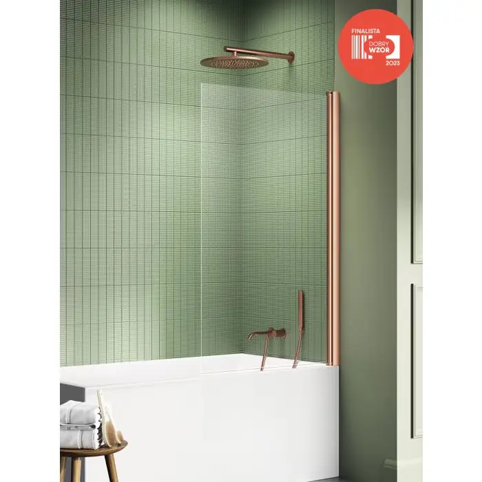 Właśnie dodano - Nz4 parawan nawannowy new soleo copper brushed 1d u 60x140 szkło czyste 6mm active shield 2.0 P-0129