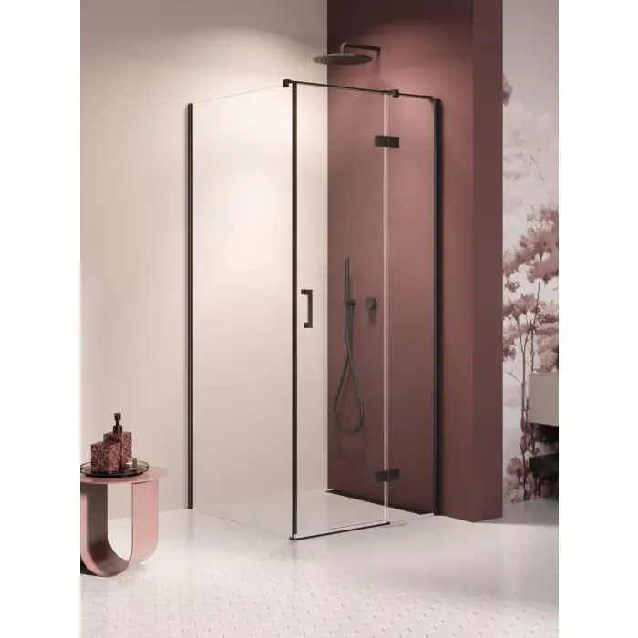 Na stanie | Kabina nesta black 1d prostokątna l 80x110x200 czyste 6mm active shield 2.0 K-3700