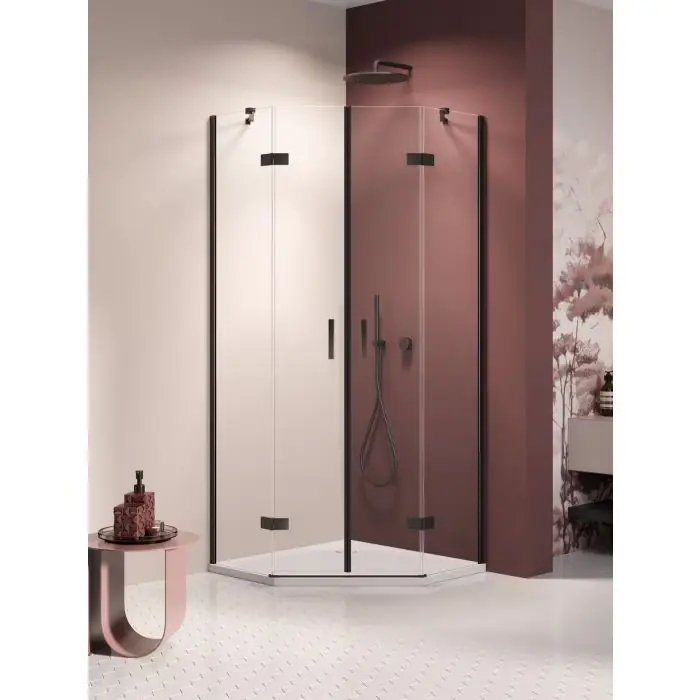Kabina nesta black 2d pięciokątna 90x90x200 czyste 6mm active shield 2.0 K-3790 - Ekspresowa dostawa