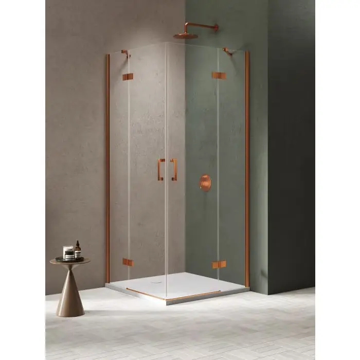 Kabina nesta copper brushed 2d prostokątna 80x100x200 czyste 6mm active shield 2.0 K-4652 | Ostatnie sztuki