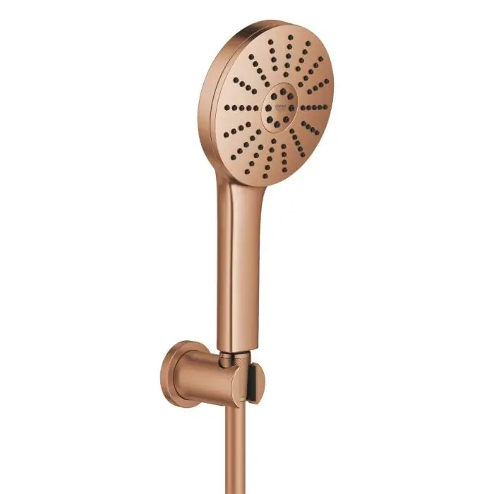 Aquabooster Słuchawka prysznicowa GROHE z wężem, uchwytem 6,3l miedź Brushed Warm Sunset PVD 134865DL00 - Promocja kończy się wkrótce