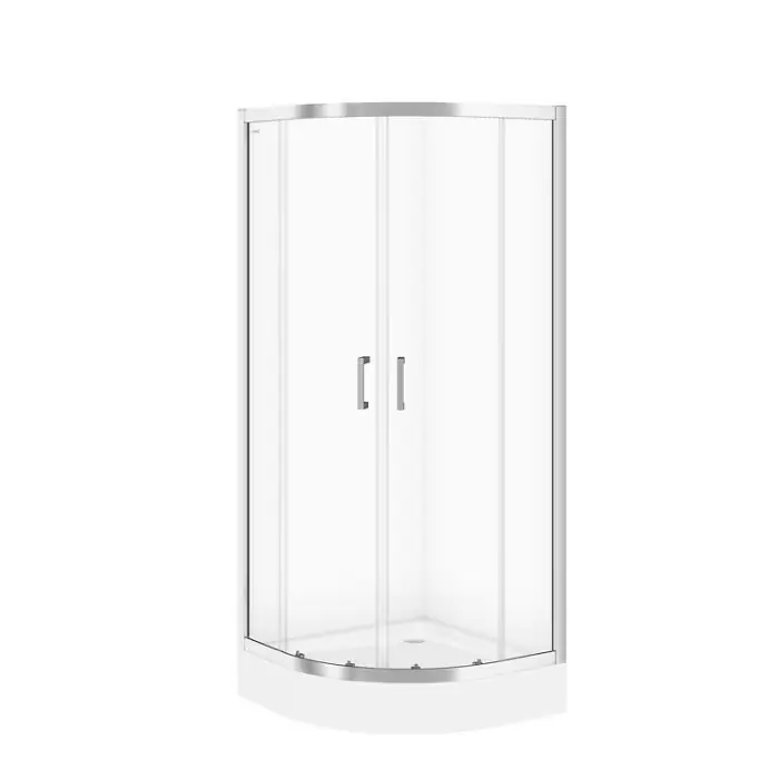 Basic kabina półokrągła 80x185 szkło trans. + tako brodzik 80x16 S601-117 - Top produkt