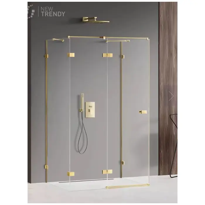 Bardzo popularny produkt | Kabina prysznicowa avexa gold shine 1d prostokątna przyścienna l 80x100x200 szkło czyste 6mm active shield 2.0 EXK-2097