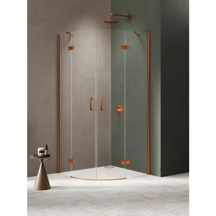 Produkt polecany | Nz2 kabina nesta copper brushed 2d półokrągła 80x80x200 czyste 6mm active shield 2.0 K-4675