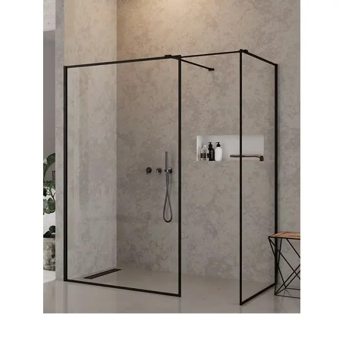 Promocja kończy się wkrótce | Kabina new modus black walk-in u 130x90x200 szkło czyste 8mm active shield 2.0 - wzór ramka EXK-5659