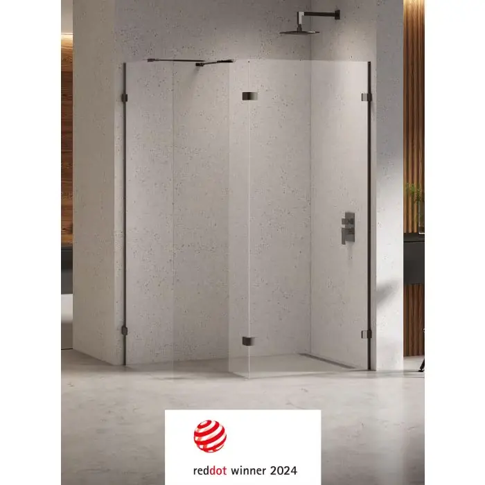 Nz4 kabina prysznicowa eventa black chrome ścianka u 120x200 szkło czyste 8mm active shield 2.0 EXK-6325 | Oszczędź więcej
