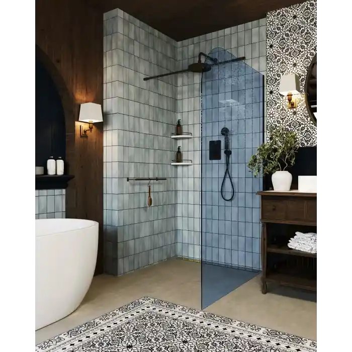 Bezpośrednio od producenta - ścianka prysznicowa niebieski garda wall 120 cm (złoto szczotkowane) SPR-005NB-120ZSZ