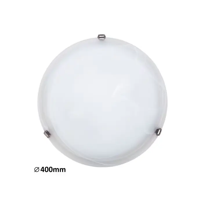 Plafoniera alabastro d40 e27/2x60w biała/chrom 3302 | Sprawdzony wybór