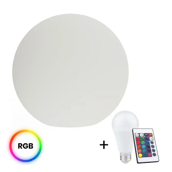 Wysyłka od ręki - Kula ogrodowa globo 60cm + żarówka rgb a60 10w + pilot EKO1367