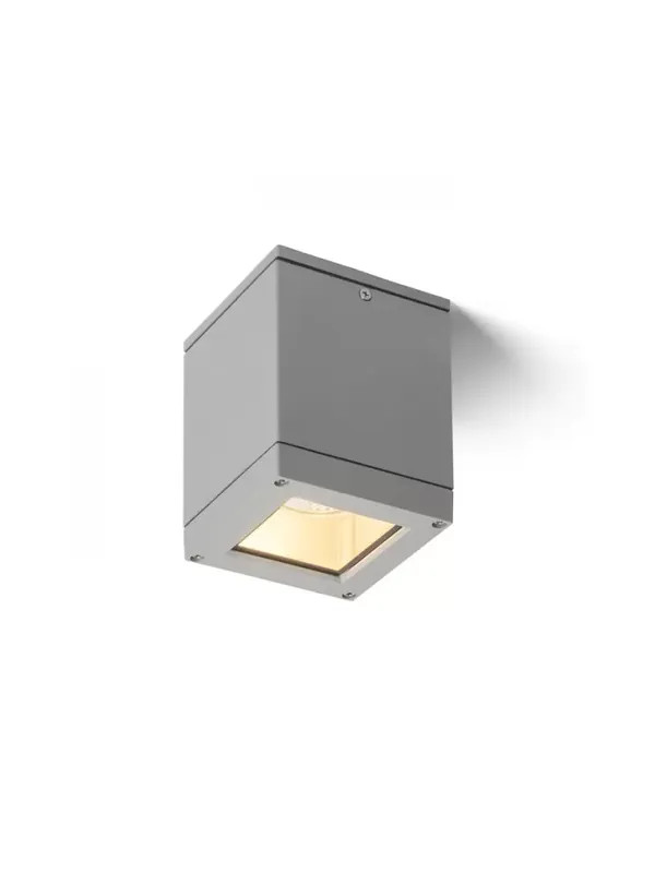 QUADRA M sufitowa srebrno-szara 230V E27 75W IP54 | Nowość w ofercie