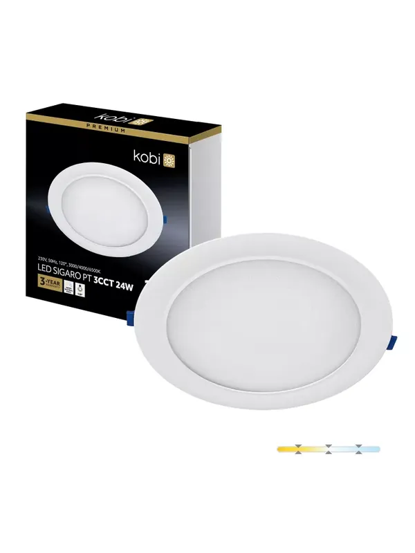 Downlight LED oprawa podtynkowa SIGARO CIRCLE PT 24W 3CCT Kobi Premium 004901 - Kup online