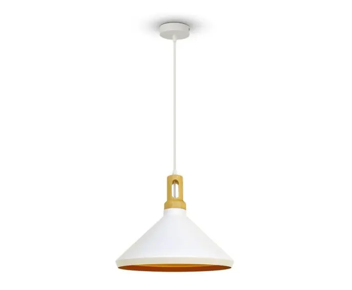 Lampa wisząca biała z drewnem V-TAC VT-7535-W3763 - Dodatkowy rabat
