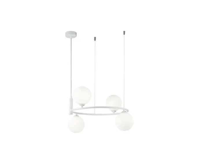 Bezpieczna płatność | Lampa wisząca biały, białe kule Ring Maytoni MOD013PL-04W