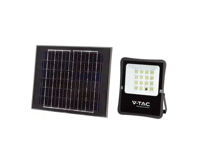 Nowość już dostępna | Naświetlacz LED Solarny V-TAC 12W Pilot, AUTO, Timer IP65 VT-55100 4000K 1200lm