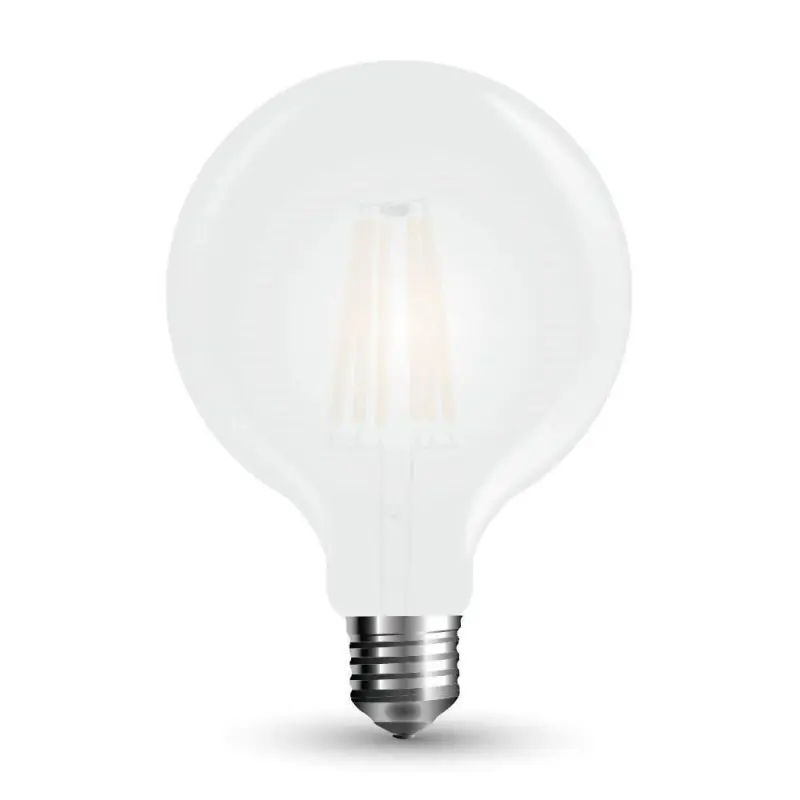 Bezpieczne zakupy - Żarówka LED V-TAC 7W filament E27 kula G95 mrożona VT-2057 6400K 840lm