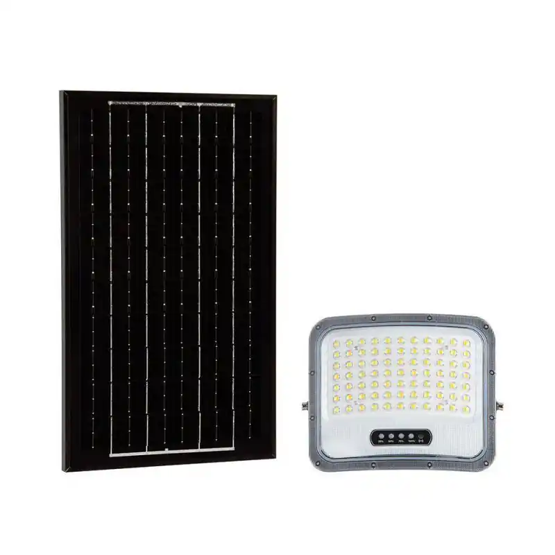 Naświetlacz LED solarny V-TAC 12W pilot auto timer IP65 czarny CCT VT-105W 3000K-4500K-6500K 2000lm - Świetna cena