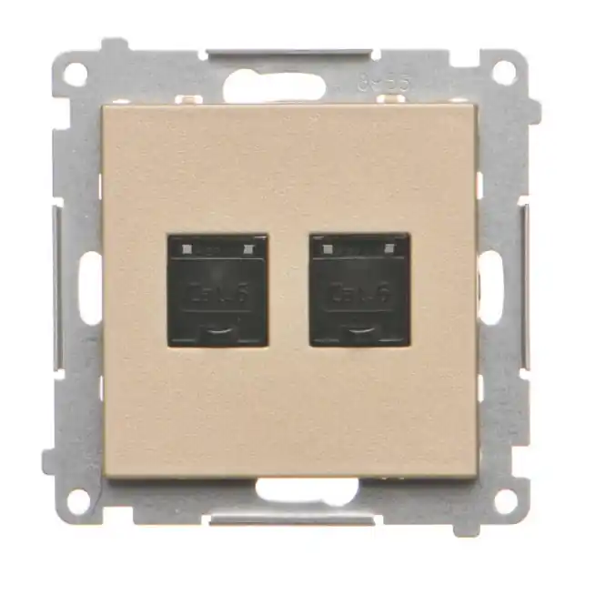 Megacena - Gniazdo komputerowe podwójne RJ45 kat. 6 Simon 55